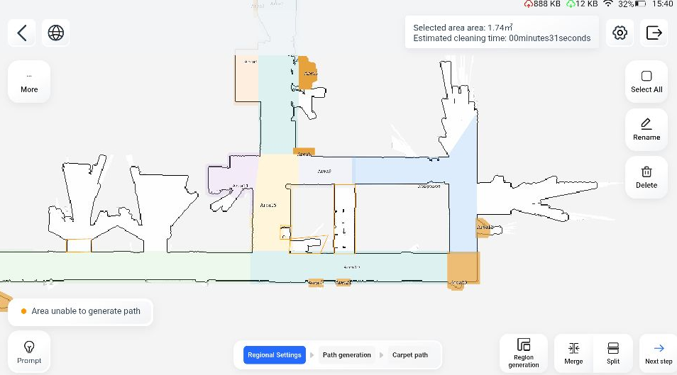 выбор и удаление не нужных зон